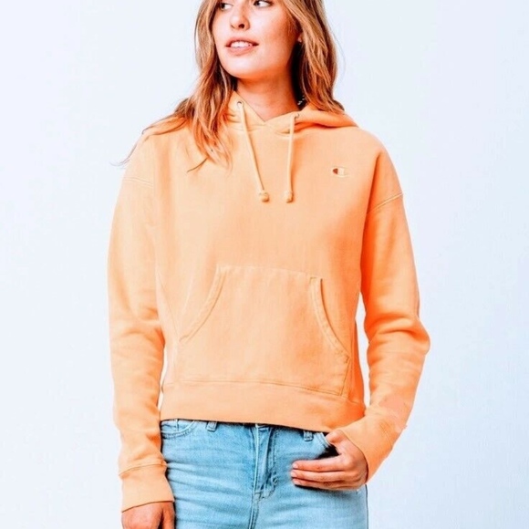 champion reverse weave hoodie orange